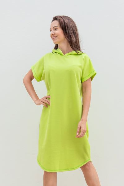 lime colour dress Australia. Cotton dress. Casual dress. Lime dress.